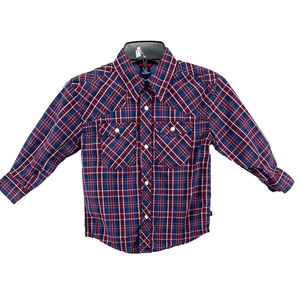 Gap Kids Shirt Boys Sz 4 5 XS Blue Plaid Long Sleeve Pearl Snap Button Up Casual